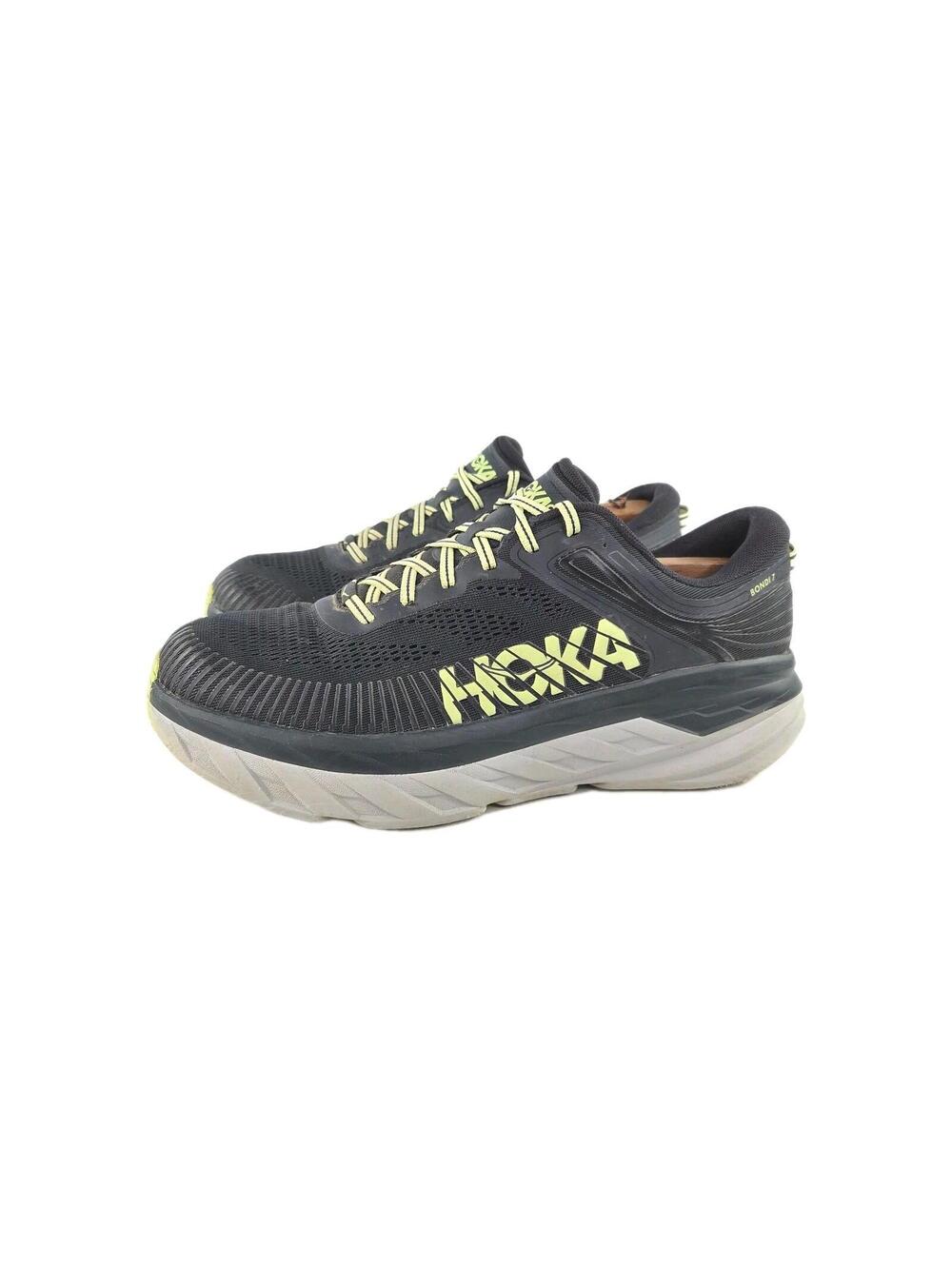 Hoka One One Bondi 7 running shoes US 12 Black Wild Rye Blue Graphite Sneakers